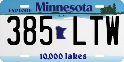 MN license plate 385LTW