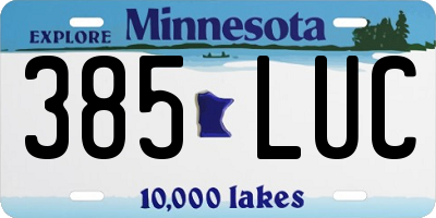 MN license plate 385LUC