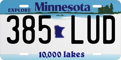 MN license plate 385LUD