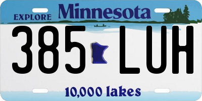 MN license plate 385LUH