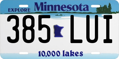MN license plate 385LUI