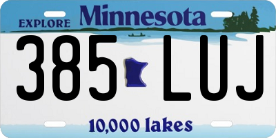 MN license plate 385LUJ