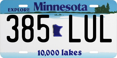 MN license plate 385LUL