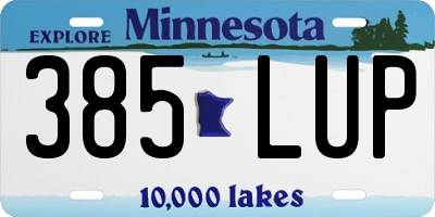 MN license plate 385LUP