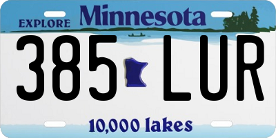 MN license plate 385LUR