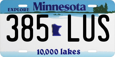 MN license plate 385LUS