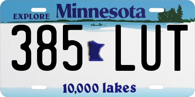 MN license plate 385LUT