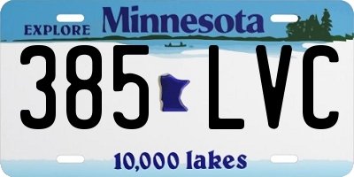MN license plate 385LVC