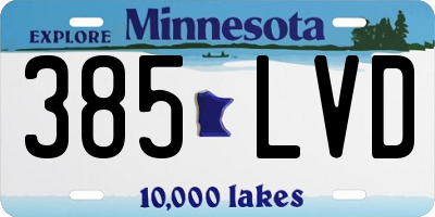 MN license plate 385LVD