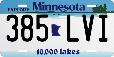 MN license plate 385LVI