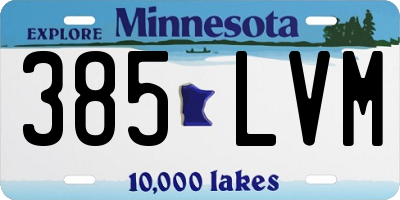MN license plate 385LVM