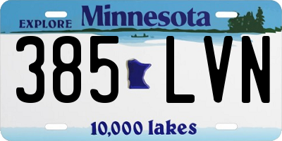 MN license plate 385LVN