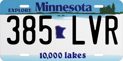 MN license plate 385LVR