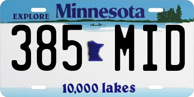 MN license plate 385MID