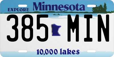 MN license plate 385MIN