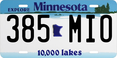 MN license plate 385MIO