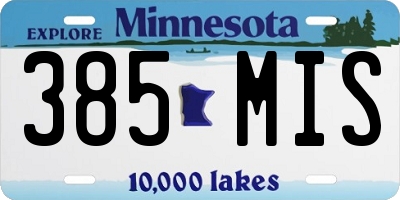 MN license plate 385MIS