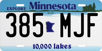 MN license plate 385MJF