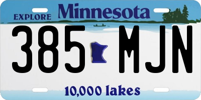 MN license plate 385MJN