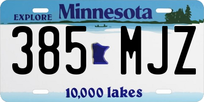 MN license plate 385MJZ