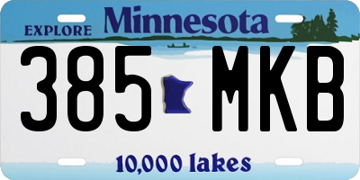 MN license plate 385MKB