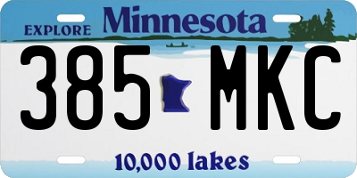 MN license plate 385MKC