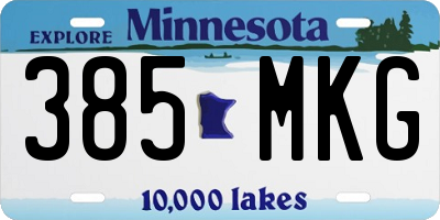 MN license plate 385MKG