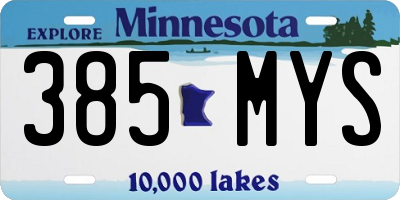MN license plate 385MYS