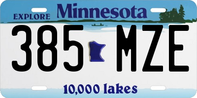 MN license plate 385MZE