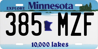 MN license plate 385MZF