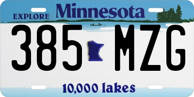 MN license plate 385MZG