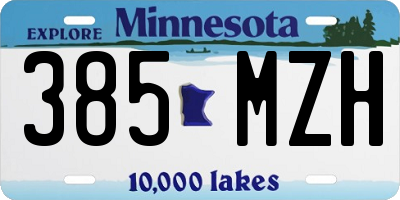 MN license plate 385MZH