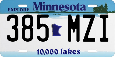 MN license plate 385MZI