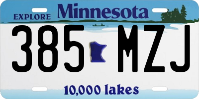 MN license plate 385MZJ