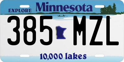 MN license plate 385MZL