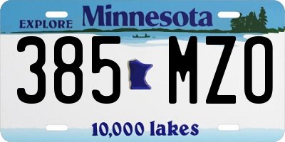 MN license plate 385MZO