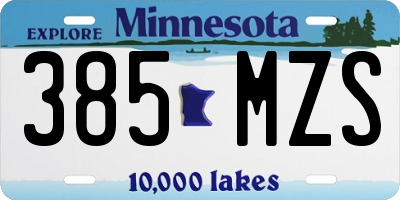 MN license plate 385MZS