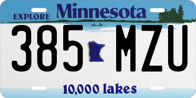 MN license plate 385MZU