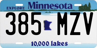 MN license plate 385MZV