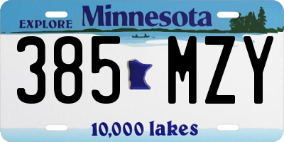 MN license plate 385MZY