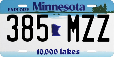 MN license plate 385MZZ