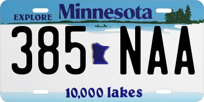 MN license plate 385NAA
