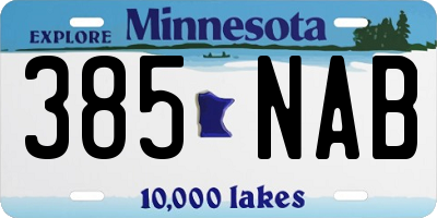 MN license plate 385NAB