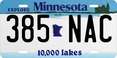 MN license plate 385NAC