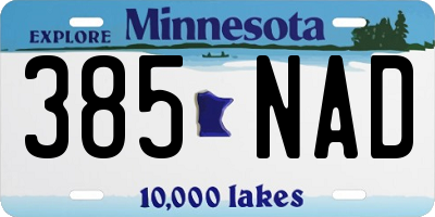 MN license plate 385NAD