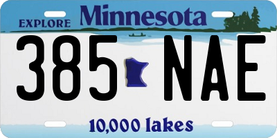 MN license plate 385NAE