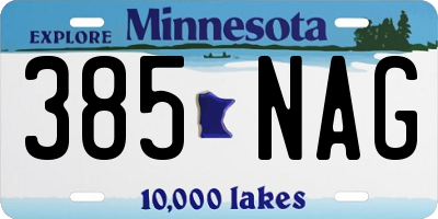 MN license plate 385NAG