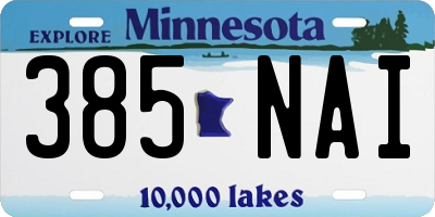 MN license plate 385NAI