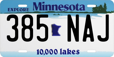 MN license plate 385NAJ