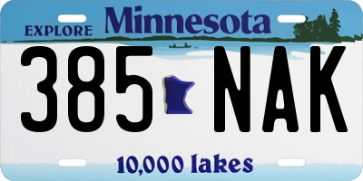 MN license plate 385NAK